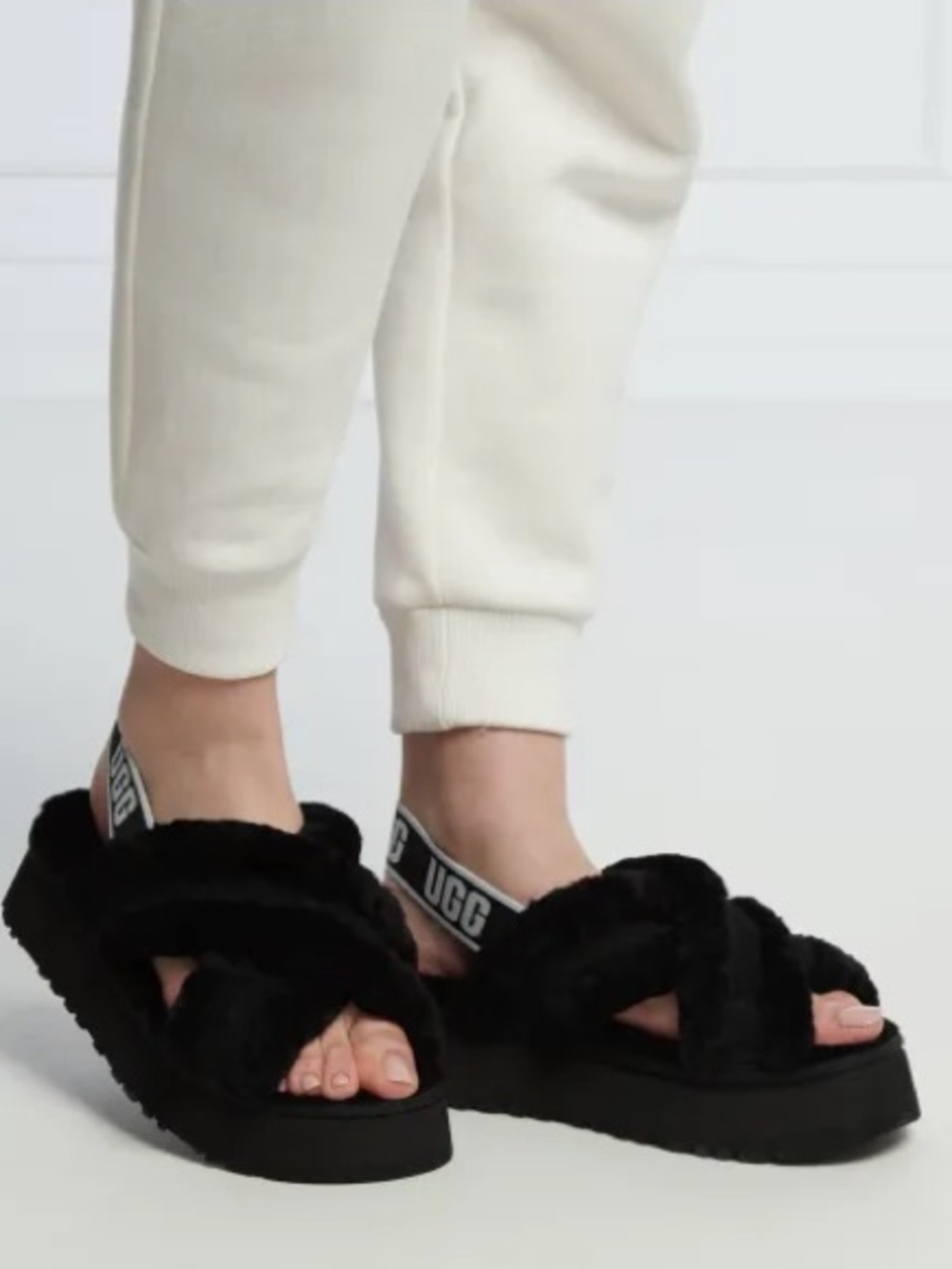UGG Disco Cross Slide Black Sandal
